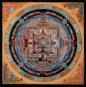 Kalachakra Mandala Original Hand Painted Thangka Art | Wall Hanging Yoga Meditation Canvas Art | Home Decoration